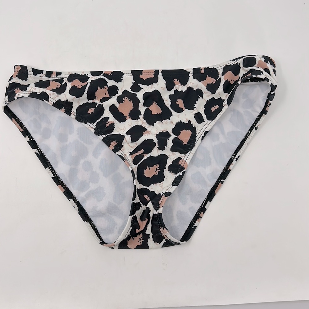 Nagoo Tan Black Leopard Bikini Swim Bottoms Size Small
